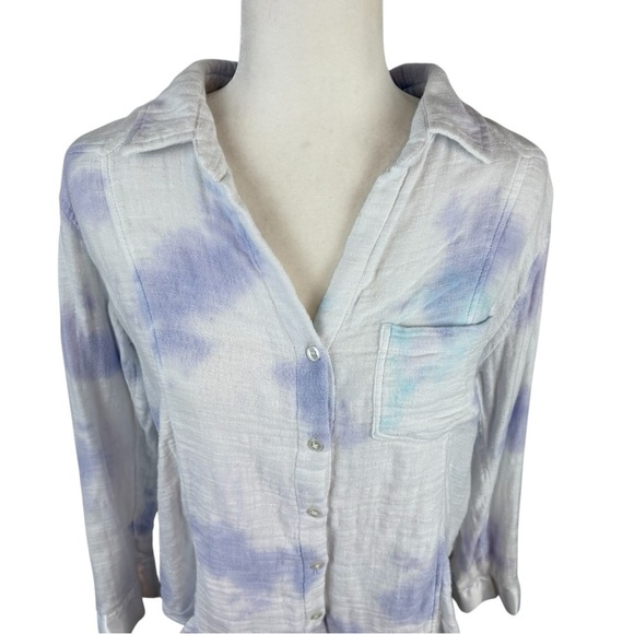 Billabong Tie Dye Button Down Cotton Shirt Size L - Picture 2 of 11